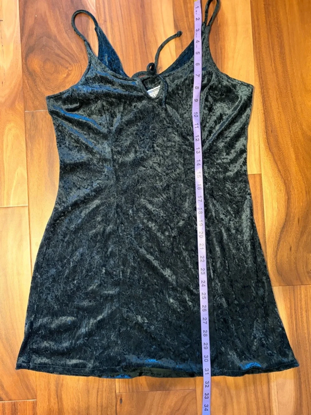 Vintage 90s Crushed Velvet Slip Dress Forest Green Rockstar Chic Mini Dress - Picture 7 of 9